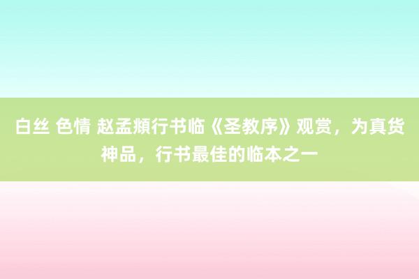 白丝 色情 赵孟頫行书临《圣教序》观赏，为真货神品，行书最佳的临本之一