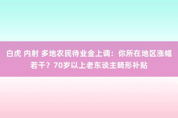 白虎 内射 多地农民待业金上调：你所在地区涨幅若干？70岁以上老东谈主畸形补贴