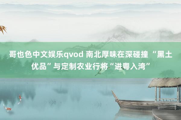 哥也色中文娱乐qvod 南北厚味在深碰撞 “黑土优品”与定制农业行将“进粤入湾”