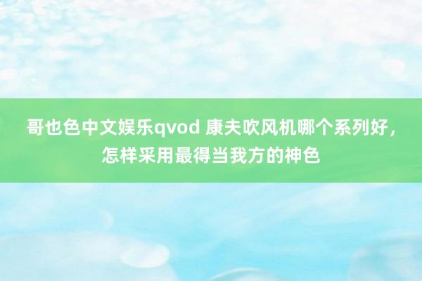 哥也色中文娱乐qvod 康夫吹风机哪个系列好，怎样采用最得当我方的神色