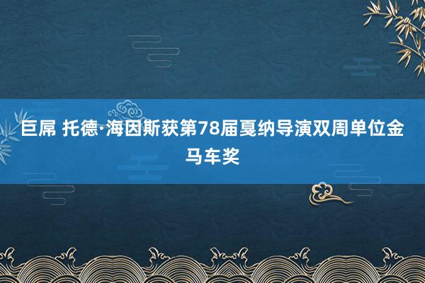 巨屌 托德·海因斯获第78届戛纳导演双周单位金马车奖